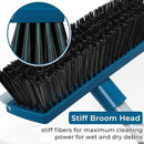 Stiff Bristle Deck Brushes for Scrubbing Heavy Duty with Rubber Scrape Squeegee, 55” Long Handle Scrub Brush for Bathroom Shower Carpet Outdoor Floor Cleaning (Head Size: 10.8”) by CozyNest Decor