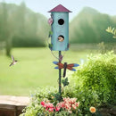 BAYN 57” Bird Houses Stake for Outside, Metal Wild Bird Feeder Double-Hole Birdhouse Stake with Cylinders Design Outdoor Decorations for Patio, Backyard, Garden by CozyNest Decor