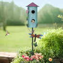 BAYN 57” Bird Houses Stake for Outside, Metal Wild Bird Feeder Double-Hole Birdhouse Stake with Cylinders Design Outdoor Decorations for Patio, Backyard, Garden by GreenHaven Gardens