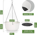 Dexceder 8.75 Inch Self Watering Hanging Planters Indoor Outdoor, Thickened Hanging Basket Flower Plant Pot (2 Pack, White) by CozyNest Decor