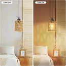 Farmhouse Hemp Rope Pendant Light - Rustic Hand-Woven Rattan Boho Hanging Light for Kitchen Island,Dining Room,Bedroom -Wicker Cage Chandelier-Coastal/Nautical Lighting Fixture Fixture(1Pack) by GreenHaven Gardens