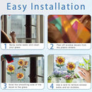 12pcs Window Decals for Bird Strikes, Anti Collision Window Clings, Rainbow Reflection Window Sticker, Sunflower Style Sun Catcher Stickers for Glass Windows by CozyNest Decor