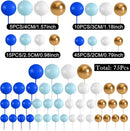 75 Pieces Cake Balls Topper Decorations Foam Cupcake Topper Mini Balloon Cake Topper Balls Cake Picks for Cake Deco Birthday Party Wedding（Dark Blue,Blue, Gold, White） by TinyTreasures Baby Boutique