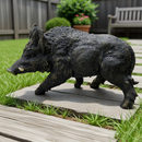12.20' H x 21.26' L Resin Wild Boar Garden Statue by HouseOfZazla