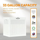 33 Gallon Resin Deck Box, Weatherproof Outdoor Storage Box for Patio, Garden and Yard, Lockable Waterproof Bin for Tools, Cushions, and Accessories, White