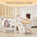 XJD 9 in 1 Toddler Slide Set, Kids Slide for Toddlers Age 1+, Toddler Climber Slide PlaySet with Basketball Hoop and Ball,Outdoor Indoor Playground for Toddlers 1-3 (Beige) by TinyTreasures Baby Boutique