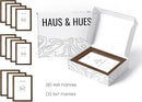 HAUS AND HUES Walnut Oak Wood Gallery Wall Tabletop Frames Made with Real American Oak and Shatter-free Plexiglass - Set of 11 (Eight 4x6, Three 5x7, Framed Walnut) by CozyNest Decor