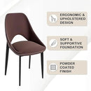 LeisureMod Amalfi Upholstered Fabric Dining Chair – Modern Side Chair with Iron Legs, Mid-Century Accent Chair for Dining Room or Kitchen by CozyNest Decor