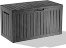 87 Gallon Deck Box Large Outdoor Storage for Patio Furniture,Outdoor Cushions,Garden Tools and Pool Supplies,Waterproof,Resin,Lockable(Black) by CozyNest Decor