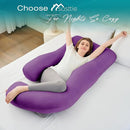 Sasttie Pregnancy Pillows for Sleeping, Jumbo U Shaped Cooling Full Body Pillow with Removable Cover, Pregnant Women Must Haves, Maternity Essential, Purple by TinyTreasures Baby Boutique
