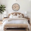 20 Inch Grand Farmhouse Wall Clock, Vintage-Inspired Wood & Metal Design with Large Etched Numbers, Silent Battery-Powered Timepiece for Offices, Kitchens, Bedrooms, and Living Rooms by CozyNest Decor