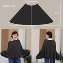 Nursing Cover for Breastfeeding, 360°Full Coverage Nursing Poncho, Rayon Soft & Breathable Breastfeeding Cover up (Smooth Rayon, Black) by TinyTreasures Baby Boutique