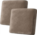 H.VERSAILTEX Velvet Stretch Couch Cushion Cover Plush Cushion Slipcover for Chair Loveseat Sofa Cushion Furniture Protector Seat Cushion Sofa Cover (2 Piece Large Sofa Cushion Covers, Mocha) by CozyNest Decor