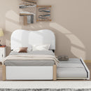 Upholstered Platform Bed With Wood Supporting Feet And Trundle by Unique Piece Furniture
