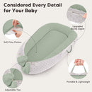 Baby Lounger - Infant Lounger Pillow for Newborn 0-24 Months, Soft, Breathable & Portable Baby Lounger Pillow for Boys & Girls, Cozy Baby Floor Seat for Home & Travel (Green) by TinyTreasures Baby Boutique