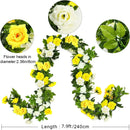 JUSTOYOU 2 Pack (15.8FT) Fake Rose Garland, Artificial Rose Vines Flowers Hanging Silk Rose Vine Wedding Home Backdrop Party Arch Arrangement Decoration by GreenHaven Gardens