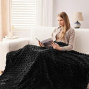 NEWCOSPLAY Super Soft Throw Blanket Black Premium Silky Flannel Fleece 3D Clouds Stylish Jacquard Lightweight Bed Blanket All Season Use 350GSM (Black, Throw(50"x60")) by CozyNest Decor