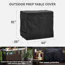 Outdoor Prep Table Cover- Heavy Duty Waterproof Cover for Outdoor Stainless Steel Table,Compatible with 44 inch Outdoor Utility Cart and Storage Cabinet Black by GreenHaven Gardens