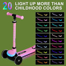 3-Wheel Light-Up Kids Scooter, 20 Different Light Patterns,Three Adjustable Heights,Lean to Steer, Balance Scooter for Ages 3-8 by TinyTreasures Baby Boutique