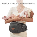 SUNVENO Baby Hip Carrier with Hip Seat, CPC-Certified, Ergonomic Infant Carrier for Newborns & Toddlers up to 45 lbs, Adjustable Waistband, Multiple Pockets, All-Season, Grey by TinyTreasures Baby Boutique