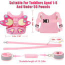 Toddlers Leash + Anti Lost Wrist Link Child Kids Safety Harness Kids Walking Wristband Assistant Strap Belt for Girl Pink Christmas Gift (PINK2) by TinyTreasures Baby Boutique