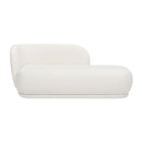 Aire - RAF Modern Rounded Chaise Lounge - Ivory White
