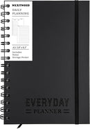Undated Daily Planner Notebook With Hourly Schedule - Hardcover Appointment Day to do List Notebook for Women & Men - A5(5.7" x 8.3") Spiral Black by TinyTreasures Baby Boutique