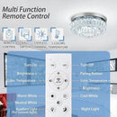 11.8" LED Chandelier 2-Layer Crystal Ceiling Light Fixture with Remote Control Flush Mount Chandelier Light for Hallway Bedroom Living Room Kitchen Foyer(dimmable) by CozyNest Decor