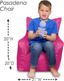 Posh Creations Bean Bag Chair Structured Seat for Toddlers and Kids, Comfy Chair for Gaming, Reading, and Watching TV for Children, Pasadena Chair, Nylon - Pink by TinyTreasures Baby Boutique