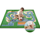 1.3" Thick Educational Baby Floor Play Mat 79x118, Basic Padded Memory Foam Kids Mat, Large Non-Slip Plush Playmat for Nursery Playroom Classroom (Race Track) by TinyTreasures Baby Boutique