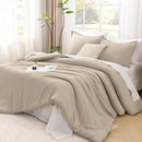 Litanika Khaki Comforter Set King Size, 3 Pieces Solid Bedding Comforter Set, All Season Down Alternative Bed Set (104x90In Comforter & 2 Pillowcases) by CozyNest Decor