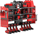 Power Tool Organizer Wall Mount with 8-Drill Holders-400Lbs Load Heavy Duty Metal 4-Layers Garage Storage & Organization Battery Tools Rack with Side Panels Utility Racks Workshop Gifts for Men by GreenHaven Gardens