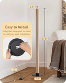 EDISHINE Corner Floor Lamp, Upgraded Dual-Sided Lighting, Wooden Floor Lamps for Living Room, Standing Lamp with Remote/Foot Control, 7CCT & Dimmable Floor Lamp for Bedroom, Office, Natural Wood by CozyNest Decor