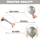 JOYIN 150 Pcs Metallic Silver Balloons, Different Sizes 18 12 10 5 Inch Silver Latex Balloon Arch Kit with Instruction for Birthday Party Graduation Wedding Holiday Decoration by TinyTreasures Baby Boutique