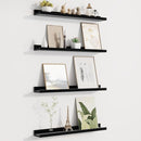Picture Ledge Shelf for Wall, Floating Shelves Set of 4, 24 Inch Long Nursery Book Shelves for Toys Storage, Kids Bookshelf Wall Mounted for Books Photo Frames, Black by TinyTreasures Baby Boutique