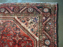 5' 6" X 10' Antique Handmade India Floral Oriental Wool Rug Veg Dyes Red Nice