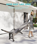 Lounge Chair Outdoor, HDPE Chaise Lounge with Wheels and 5-Position Recliner by HouseOfZazla