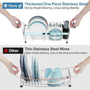 GSlife Expandable in Sink Small Dish Drying Rack - Stainless Steel Capacity Adjustable Over The Sink Dish Rack with Utensil Holder, 11.9“-16.7” L x 9" W x 5.7" H, Silver by CozyNest Decor