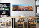 Las Vegas Skyline Wall Art Cityscape Canvas Prints City Modern Building Posters Bellagio Fountain Skyscraper Night View Panoramic Pictures for Home Office Living Room Decor Framed 13.8"x45.3" by CozyNest Decor