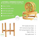 Set of 2 Boho Rattan Woven Round Decorative Risers Plant Stands Indoor, Mid Century Minimalist Modern Plant Stand, Wicker Short Plant Stand Holder Suitable Fits 8'' and 12'' Pots by GreenHaven Gardens