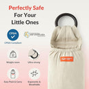Mamaway Baby Ring Sling Carrier - Newborn and Toddler Sling (Supports up to 165lbs), IHDI Certified, Rayon & Linen Made, Soft & Breathable, Nylon 66 Safety Rings, Storage Pocket Design, Charcoal by TinyTreasures Baby Boutique