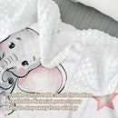 Custom Name Crib Bedding Set - Starry Sky Elephant Design, Personalized Baby Nursery Bedding 3-Piece Set– Soft Blanket, Fitted Sheet, Changing Pad Cover – for Newborns Girls Nursery Gifts by TinyTreasures Baby Boutique
