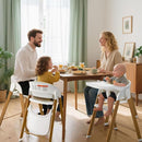 Convertible High Chairs for Babies & Toddlers. 5-in-1 Adjustable High Chair with Removable Tray, Easy to Clean, Portable (White Khaki) by TinyTreasures Baby Boutique