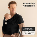 KeaBabies Baby Wrap Carrier - All in 1 Original Baby Carrier Newborn to Toddler Sling, Easy to Wear, Hands Free Bonding, Lightweight, Breathable Infant Wraps (Trendy Black) by TinyTreasures Baby Boutique