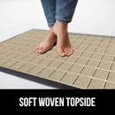GORILLA GRIP 100% Waterproof All-Season WeatherMax Doormat US Designed Natural Rubber, Stain and Fade Resistant, Low Profile Indoor Outdoor Door Mats, Easy Clean Patio Mat, 17x29, Taupe Grid by CozyNest Decor