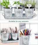 vensovo Indoor Herb Planter Set - Galvanized Windowsill Garden Pots with Tray & Drainage, Set of 3 Metal Window Planters for Kitchen & Outdoor Use, Silver by GreenHaven Gardens