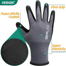 Kebada Work Gloves for Men and Women, Foam Nitrile Coated Safety Gloves with Grip, Ideal for Warehouse Package Handling, Gardening, Mechanic and Construction, XL by GreenHaven Gardens