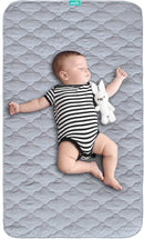 Waterproof Crib Mattress Protector Pad Cover 28" x 52", Anti Slip & Absorbent Waterproof Bed Pads for Standard Crib/Toddler Bed Quilted Machine Washable (Quilted Improved Thickness) Grey by TinyTreasures Baby Boutique