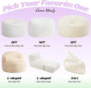 Hobestluk 3 in 1 Bean Bag Chair Giant Bean Bag Chairs for Adults with Ripple Cover Convertible Bean Bag Floor Cushion with Machine Washable Cover for Living Room (Ripple White) by CozyNest Decor