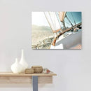 ARTISTIC PATH Sailboats Pictures Seascape Arts Paintings: Nautical & Sea Artwork Printed on Wrapped Canvas for Bathroom (24" W x 18" H, Multi-Sized) by CozyNest Decor